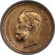 Rosja, Mikołaj II, 5 Rubli 1904 AP rok, NGC MS 65, /K14/