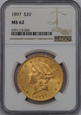 USA, 20 Dolarów Liberty Head 1897 rok, NGC MS 62