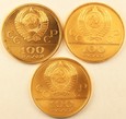 Rosja  3 szt. 100 rubli Olimpiada 1980r. 3*1/2 uncji czystego złota