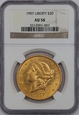 USA, 20 Dolarów Liberty Head 1907 rok, NGC AU 58