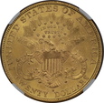 USA, 20 Dolarów Liberty Head 1893 S rok, NGC MS 63