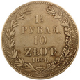Zabór rosyjski, Mikołaj I, 1-1/2 rubla=10 złotych 1841 MW, Warszawa