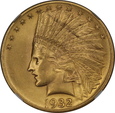 USA, 10 Dolarów Indian Head 1932 rok  MS 62  NGC
