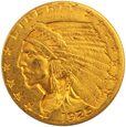 USA 2.5 Dolara 1925 D rok Indianin    /K/