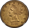 USA , 10 Dolarów Liberty Head 1903 O rok , MS 61 NGC