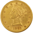 USA 10 Dolarów 1881  rok  /F   / ok.AU55