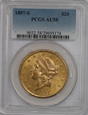 USA, 20 Dolarów Liberty Head 1897 S rok, PCGS AU 58