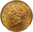 USA 20 Dolarów 1877 S NGC AU 58/F/