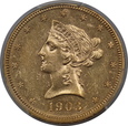 USA, 10 Dolarów Liberty Head 1903 rok, AU 58 PCGS /K5/