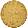 USA 10 Dolarów 1882  rok  /F   / ok.AU53