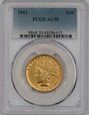 USA, 10 Dolarów Indian Head 1911 rok, AU 50 PCGS