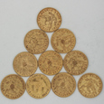 USA 5 dolarów 10szt. 1880-1906r. k16/21