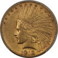 USA, 10 dolarów Indian Head 1912 rok,  PCGS AU 50