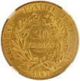 Francja 20 Franków 1849 rok NGC UNC /K33/