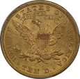 USA, 10 Dolarów Liberty Head 1907 rok, MS 63 PCGS