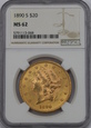 USA, 20 Dolarów Liberty Head 1890 S rok, NGC MS 62