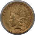 USA, 10 Dolarów Indian Head 1910 S rok,  XF 45 PCGS