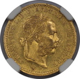 Austria, 1 Dukat 1881 rok, AU 58 NGC, /K3/