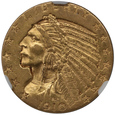 USA 5 Dolarów 1910  rok  NGC AU 55 Indianin