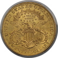 USA, 20 Dolarów Liberty Head 1901 S rok, PCGS MS 62+, /K12/