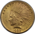 USA, 10 Dolarów Indian Head 1932 rok, MS 62 PCGS