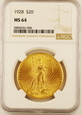 USA 20 Dolarów 1928 rok NGC MS 64 /F/