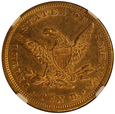 USA 10 Dolarów 1855 rok Rzadki Rocznik NGC AU 55 Ładny Stan