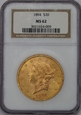 USA, 20 Dolarów Liberty Head 1894 rok, NGC MS 62
