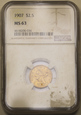 USA 2.5 Dolara 1907 rok NGC MS 63 /K27/