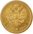 Rosja, Mikołaj II, 5 Rubli 1904 rok(AP) (1)UK/F