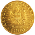 Austria 1000 szylingów 1976r. 12.15 czystego złota  /P/