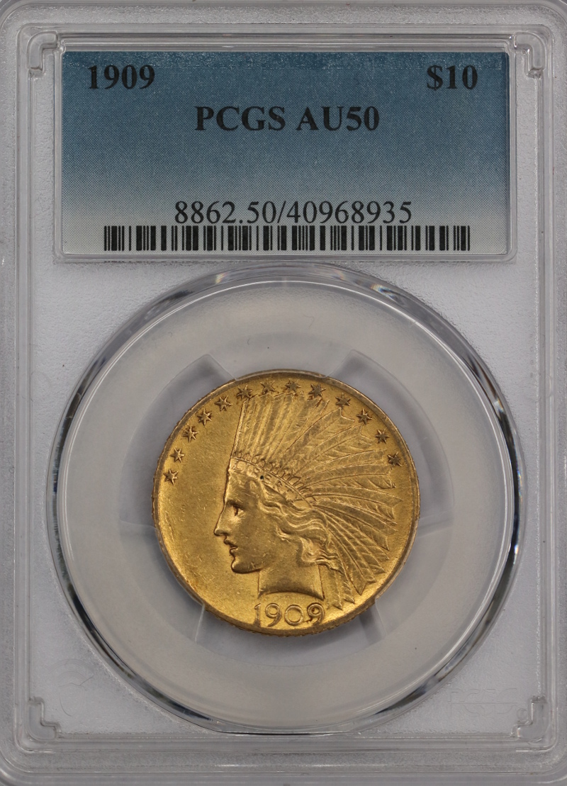 USA, 10 dolarów Indian Head 1909 rok, PCGS AU 50
