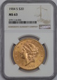 USA, 20 Dolarów Liberty Head 1904 S rok, MS 63 NGC 