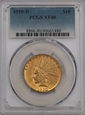 USA, 10 dolarów Indian Head 1910 D  rok, XF 40 PCGS