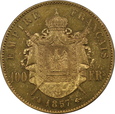 Francja, 100 Franków Napoleon III 1857 A rok 