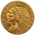 USA 5 Dolarów 1908  PCGS MS 61 /F/