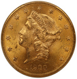USA 20 Dolarów 1900 Rok PCGS MS 62/F/