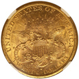 USA 20 Dolarów 1882 S  Rok NGC MS 60             (F)