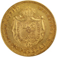 Hiszpania, 25 pesetas 1880 rok /F/