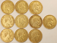 Francja 10 szt. 20 franków Napoleon ,58.05 czystego złota /F/(2)