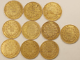 Francja 10 szt. 20 franków Napoleon ,58.05 czystego złota /F/(2)