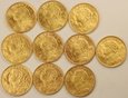 Szwajcaria 10 szt. 20 franków ,58.05 czystego złota /F/