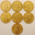 Holandia  7 szt. 10 Guldenów 1912-1932 r./P/ 42.34g czystego złota