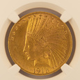 USA  10 Dolarów 1911r. NGC MS62  / K14  /