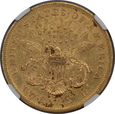 USA, 20 Dolarów Liberty Head 1872 S rok,  NGC AU 55