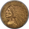 USA, 5 Dolarów Indian Head 1910 D rok, AU 50 PCGS