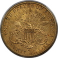 USA, 20 Dolarów Liberty Head 1897 S rok, PCGS AU 58