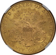 USA, 20 Dolarów Liberty Head 1896 S rok, NGC MS 62