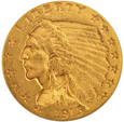 USA 2.5 Dolara 1915 rok Indianin    /K/