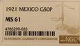 Meksyk 50 Peso 1921 rok NGC MS 61 /K31/